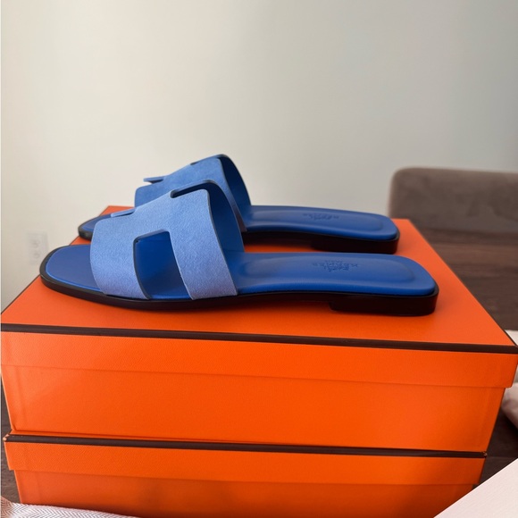 Hermes Oran Sandals Bleu Cameo - Picture 4 of 10